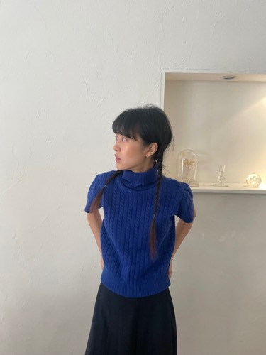 cable puff turtleneck knit(3C)