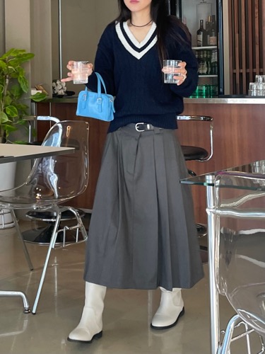23fw재진행 teal pleat skirt(2C)